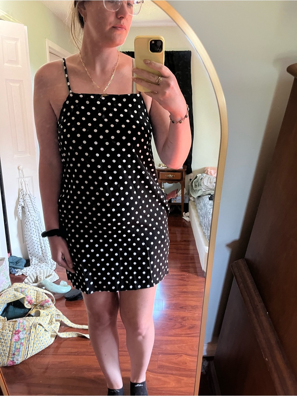 Polka dot mini dress